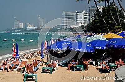 Pattaya, Thailand: Pattaya Beach Scene Editorial Stock Photo