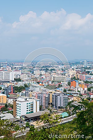 Pattaya, Thailand. View from top of The building cityscape and skyscraper in daytime Editorial Stock Photo