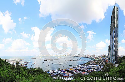 Pattaya view point in sunset time Editorial Stock Photo