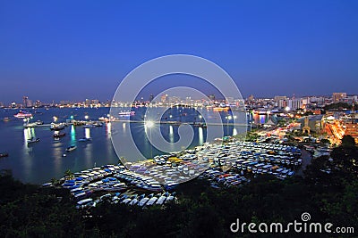 Pattaya view point in sunset time Editorial Stock Photo