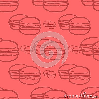 Patten with macaroon Vector Illustration