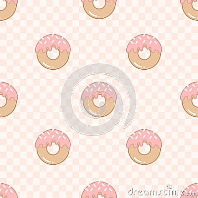 cute pink pastel sweets donut bakery pattern Vector Illustration