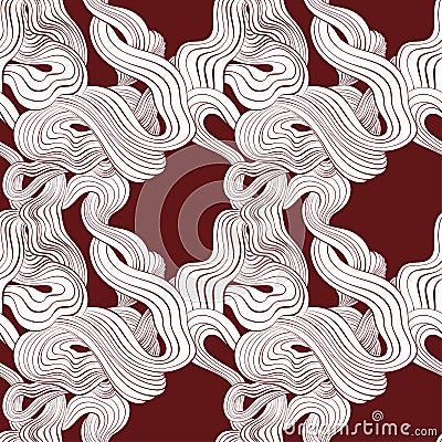 Pattern with abstract smoke, seamless vector pattern of lines Vector Illustration