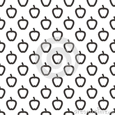 Pattern apples Cute Abstract Geometric Wallpaper Vector illustration. background. black. on white background Vector Illustration