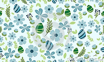 Pattern background Easter egg design, with leaf and floral concept Vector Illustration