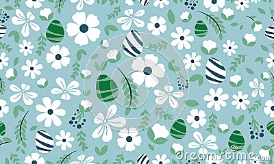 Pattern background Easter egg design, with leaf and floral concept Vector Illustration