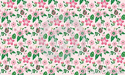 Pattern background Easter egg design, with leaf and floral concept Vector Illustration