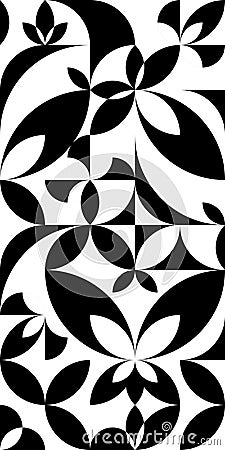 Pattern in Bauhaus style. Modular combinatorics. Mosaic composition. Minimal design for banner, cover and poster. Vector Vector Illustration
