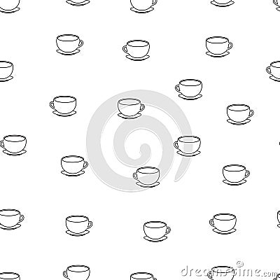 Pattern with black and white cups Vector Illustration