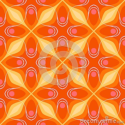 Pattern with bold geometric shapes in 1970s style Vector Illustration