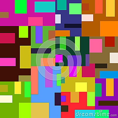 Pattern of bright colored squares and rectangles in a cozy house Stock Photo