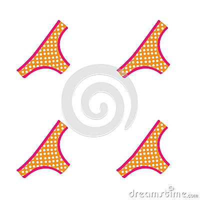 Pink orange panties pattern on white background Vector Illustration