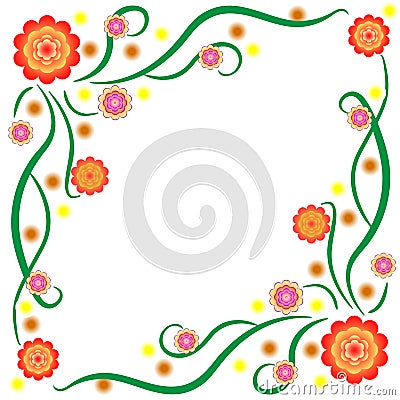 The pattern of bright stylized flowers Cartoon Illustration