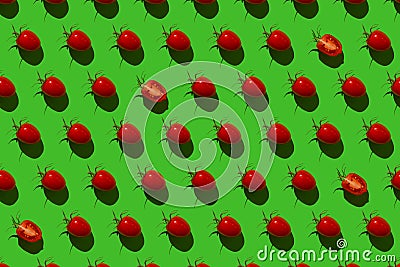Pattern of Bulgarian sweet peppers, cherry tomatoes and cucumbers Stock Photo