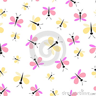 Pattern with butterflies Vector Illustration