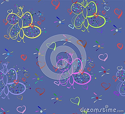 Pattern with butterfly Vector Illustration