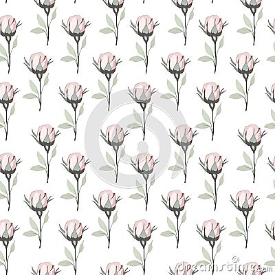 1696 pattern buttons, seamless pattern in romantic style, ornament with roses, wedding background Stock Photo