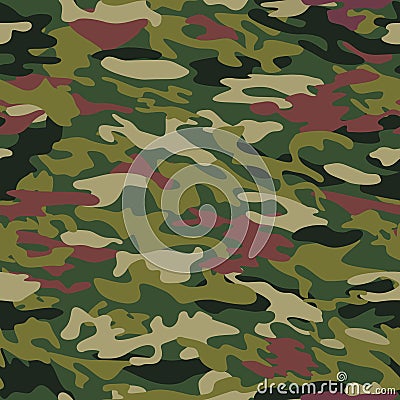 Pattern of camouflage coloring wood for uniforms, clothes. Vector illustration. Vector Illustration