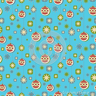 Pattern with Christmas balls Stock Photo