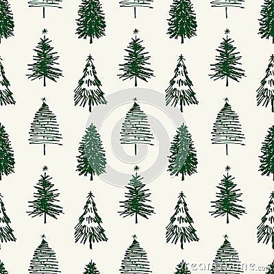 Pattern of christmas trees Vector Illustration