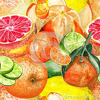 Pattern with citruses Stock Photo