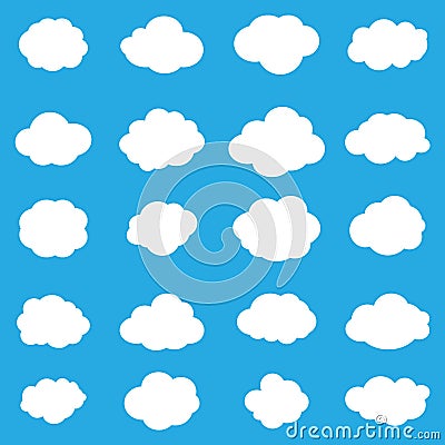 Set cloud icons Vector Illustration