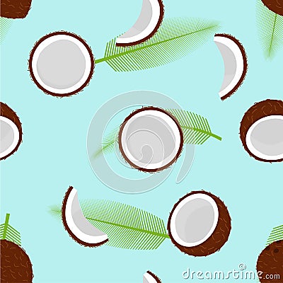 Pattern with coconut Vector Illustration