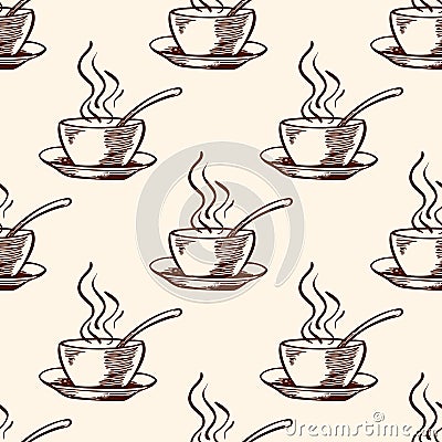 Pattern with coffee cup Vector Illustration