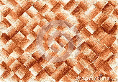 Pattern with colored pencils. Every squares has each gradient. Peach fuzz color. Abstract background. Stock Photo