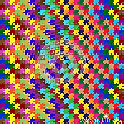 Pattern with colored puzzles Vector Illustration