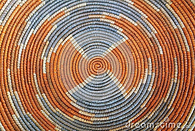 Pattern on a Colorful Woven Basket Stock Photo
