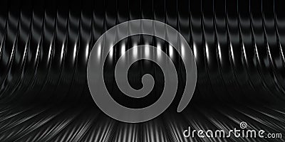 Pattern consisting of black metallic arches. repetitive round shapes. Modern design with curved lines. Abstract architectural 3d Stock Photo