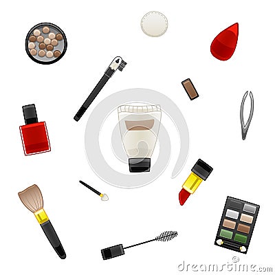 Pattern of various cosmetics Stock Photo