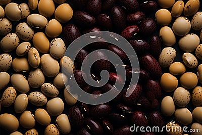 A pattern created by perfectly connecting various types of beans Stock Photo