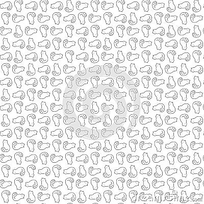 Pattern with cute cats on white background Stock Photo