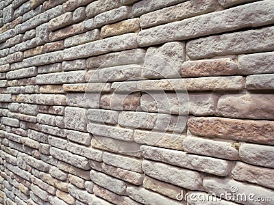 Pattern of decorative stone wall texture soft tone in inclination angle Stock Photo