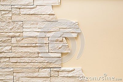 Pattern of decorative white slate stone wall surface Stock Photo