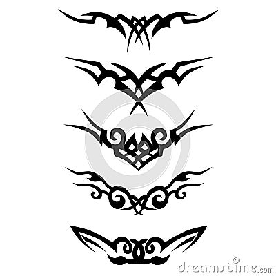 Tribal designs. Tribal tattoos. Art tribal tattoo. Vector sketch of a tattoo. Stock Photo