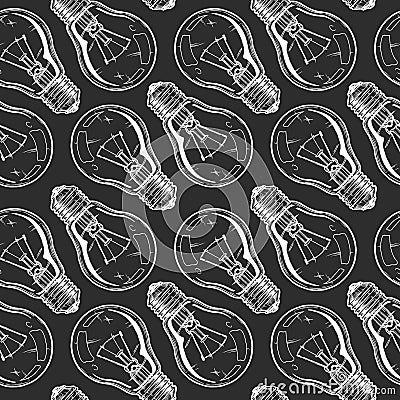 Pattern with donuts incandescent lamp Vector Illustration