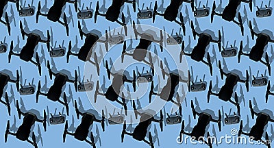 Pattern drones background isolated Stock Photo