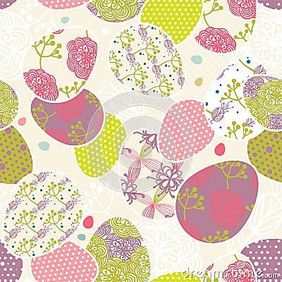 Pattern with easter eggs Vector Illustration