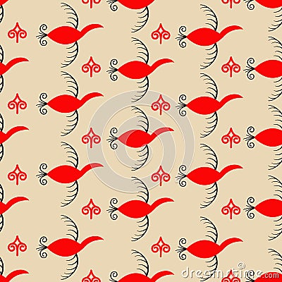 Pattern with elements of meson painting Stock Photo