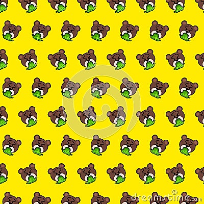 Bear - emoji pattern 80 Stock Photo