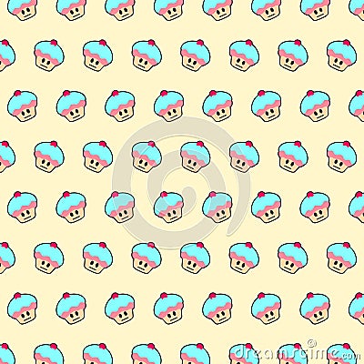 Cupcake - emoji pattern 24 Stock Photo