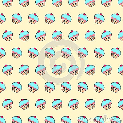 Cupcake - emoji pattern 68 Stock Photo