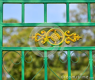 Pattern on the fence of rural house Stock Photo