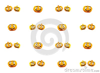 Pattern festive orange donut jack lantern symbol on isolated background Stock Photo