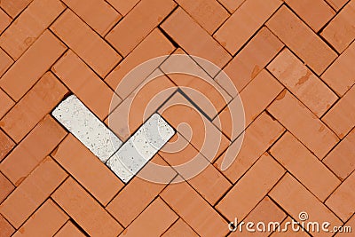 Pattern with fish- bone bricks Stock Photo