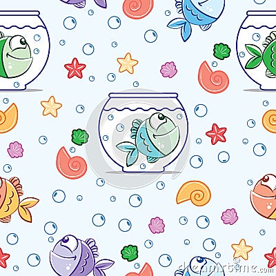 Pattern Fish color Vector Illustration