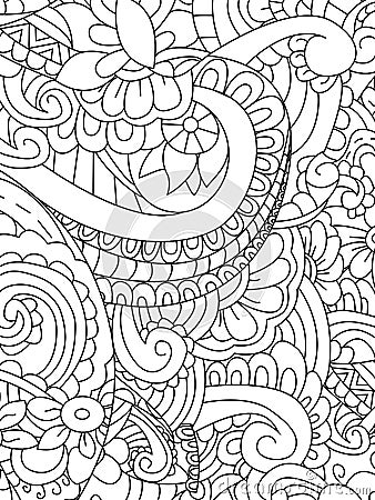 Pattern flower coloring vector for adults Vector Illustration